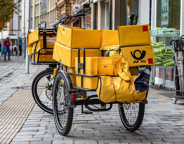Zustellfahrrad der deutschen Post
