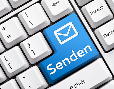 Tastatur mit Taste auf der "Senden" steht