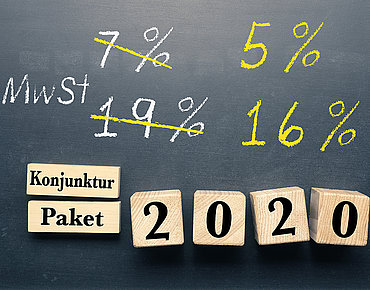 MwSt änderungen 2020 an einer Tafel