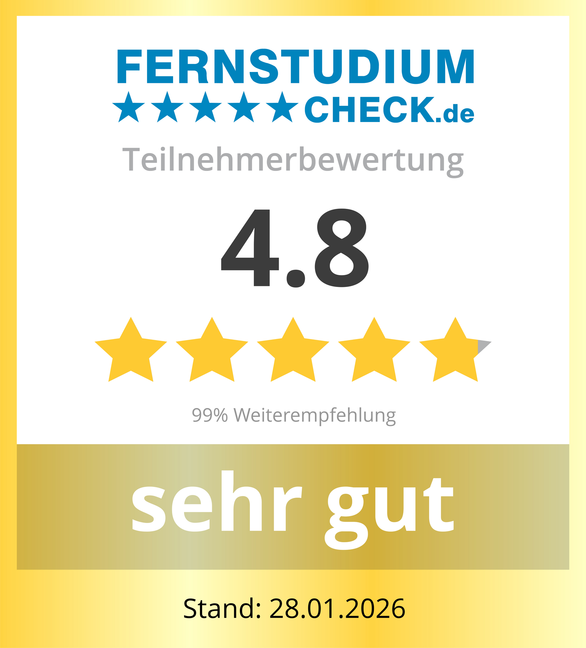 FernstudiumCheck Bewertung Januar 2026 FernstudiumCheck Bewertung Januar 2026