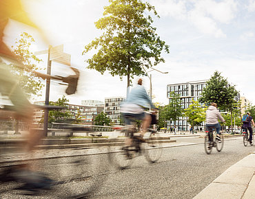 Fahrrad fahren in der Großstadt