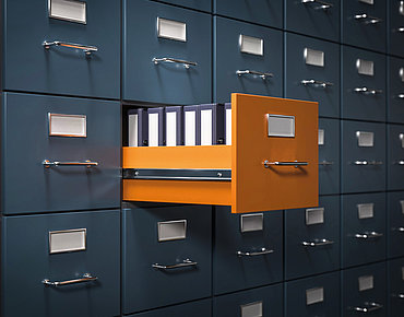 Offener Aktenschrank