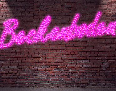 Beckenboden Neon Schriftzug