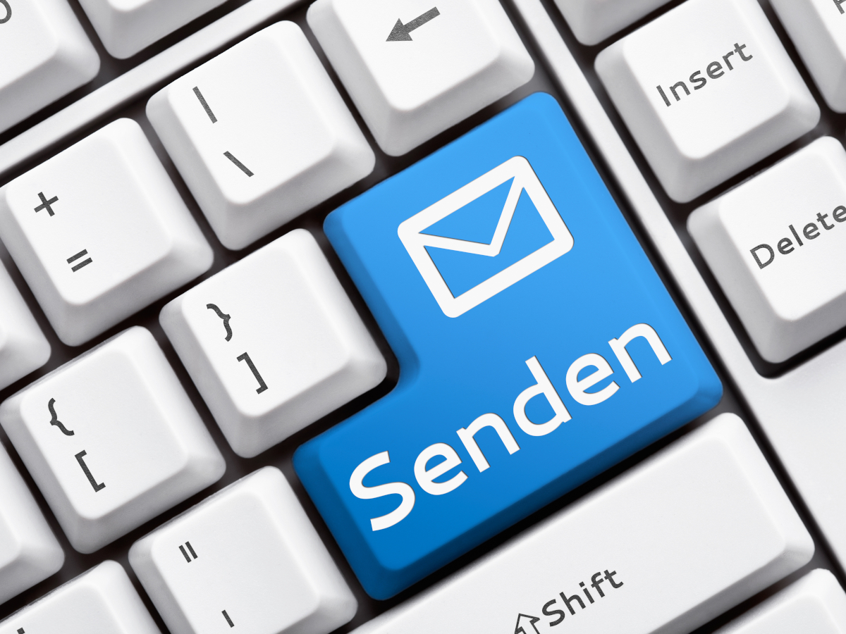 Tastatur mit Taste auf der "Senden" steht