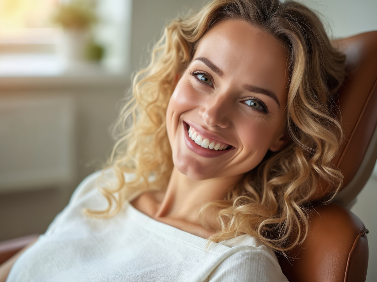 Patientin auf Behandlungsstuhl