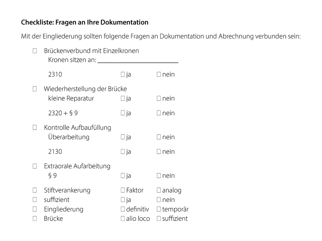 Checkliste Dokumentation