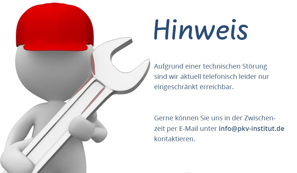 PopUp Störung telefonische Erreichbarkeit