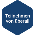 Störer Teilnehmen von überall blau