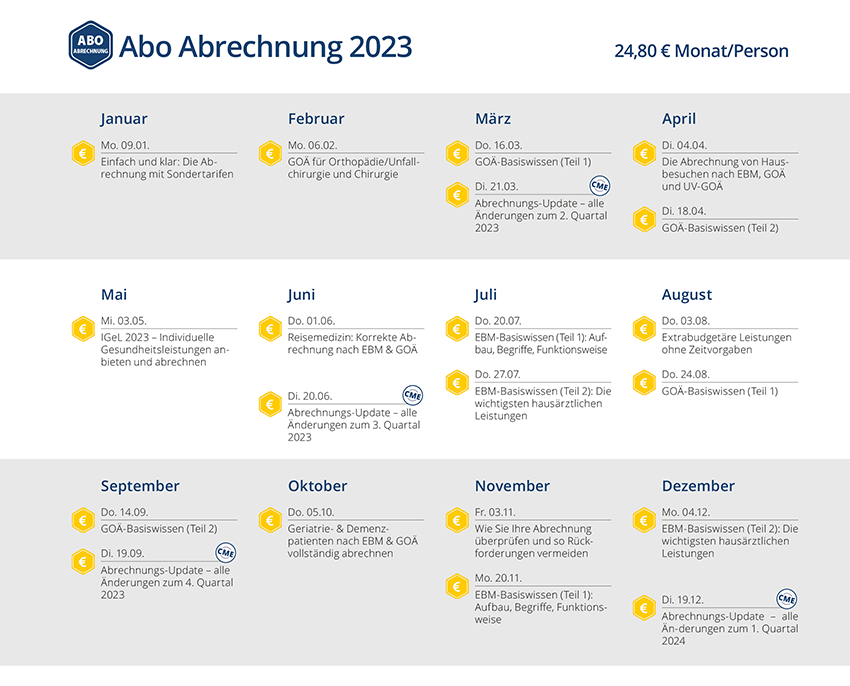 Programm Online-Seminar Abrechnung
